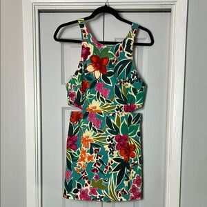 ZARA Floral sides cut-out SKORT Sleeveless Dress. Like new